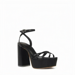 BLACK suede Studio "Emani" BNWT black strappy platform heels women NEW